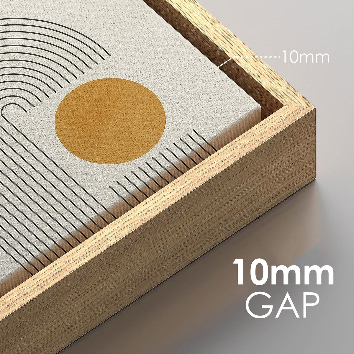 Timber Floating Frame for Canvas | 30mm Deep with 5mm gap | Size 1:1 Ratio (Square)
