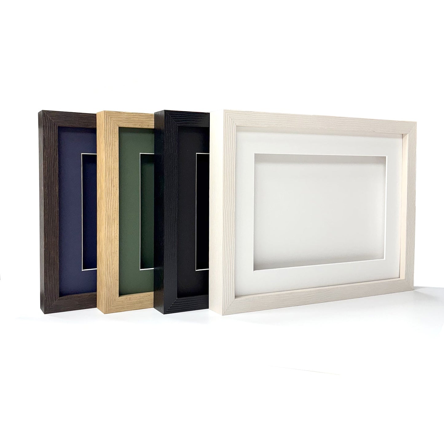 Embossed Shadow Box Frame 3D Display Wooden Deep Frame with Mat DIY Craft Memory