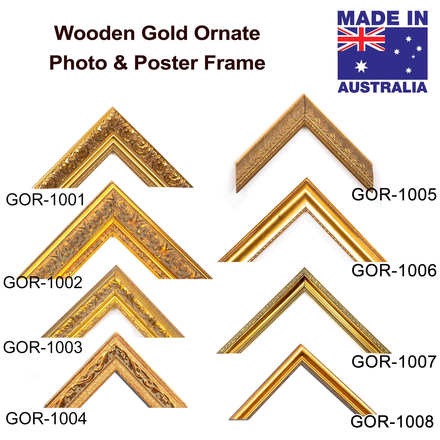 Wooden Ornate Gold Classic Gold Photo Picture Frame for Wall Art Work A0, A1, A2, A3, A4 size