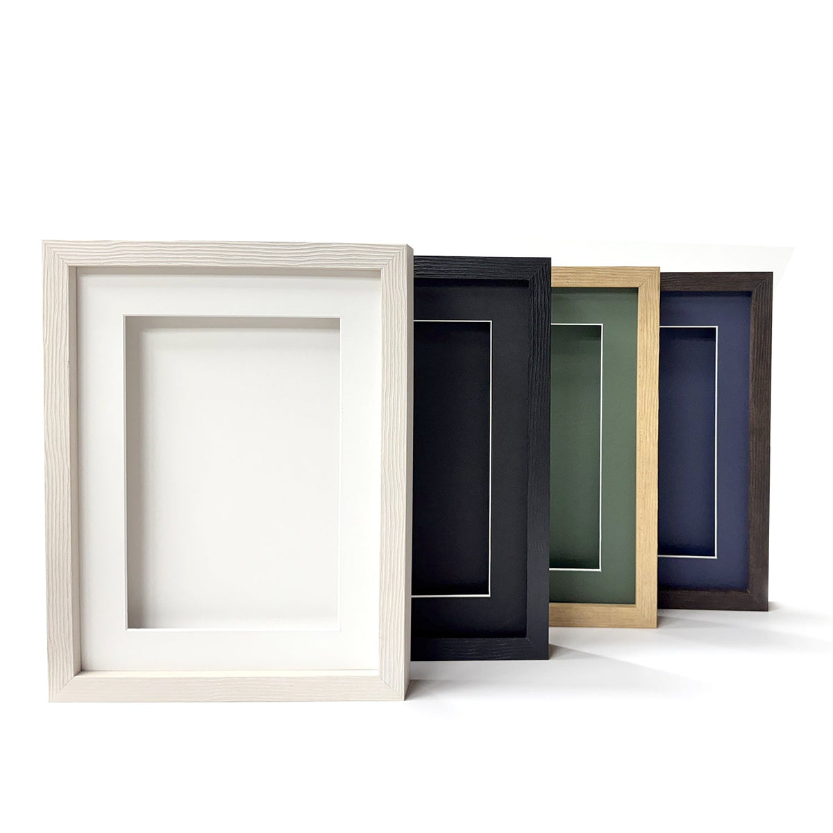 Embossed Shadow Box Frame 3D Display Wooden Deep Frame with Mat DIY Craft Memory