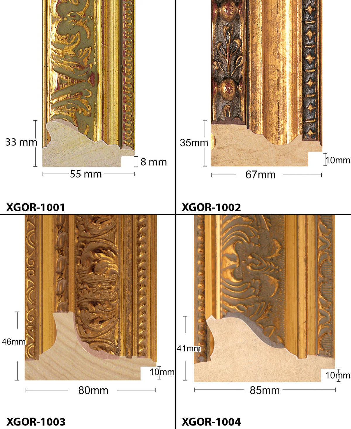 X-Large Thick Wooden Ornate Gold Frame Classic Handmade Chunky Photo Frames Wall