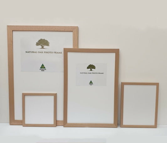 Natural Solid Oak Photo Poster Frame, Oak Picture Frame, 8x10" - 24x36" size