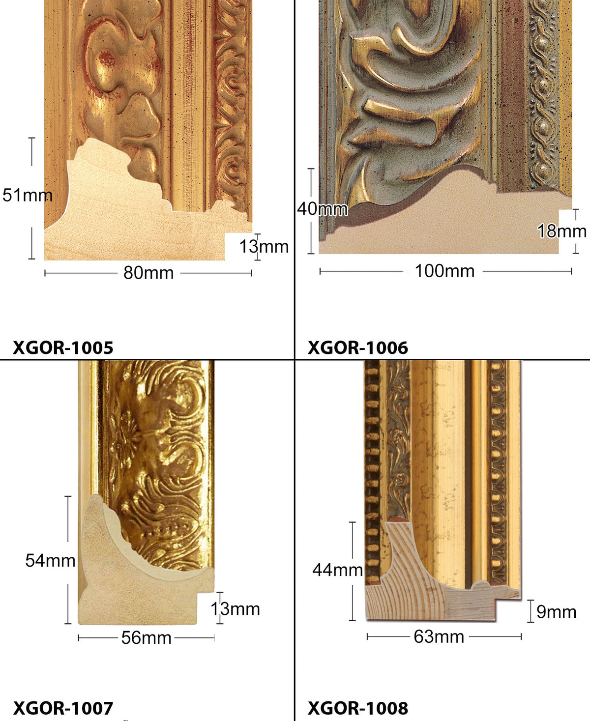 Thick Wooden Ornate Gold Frame Antique Classic Handmade Chunky Photo Frames Wall