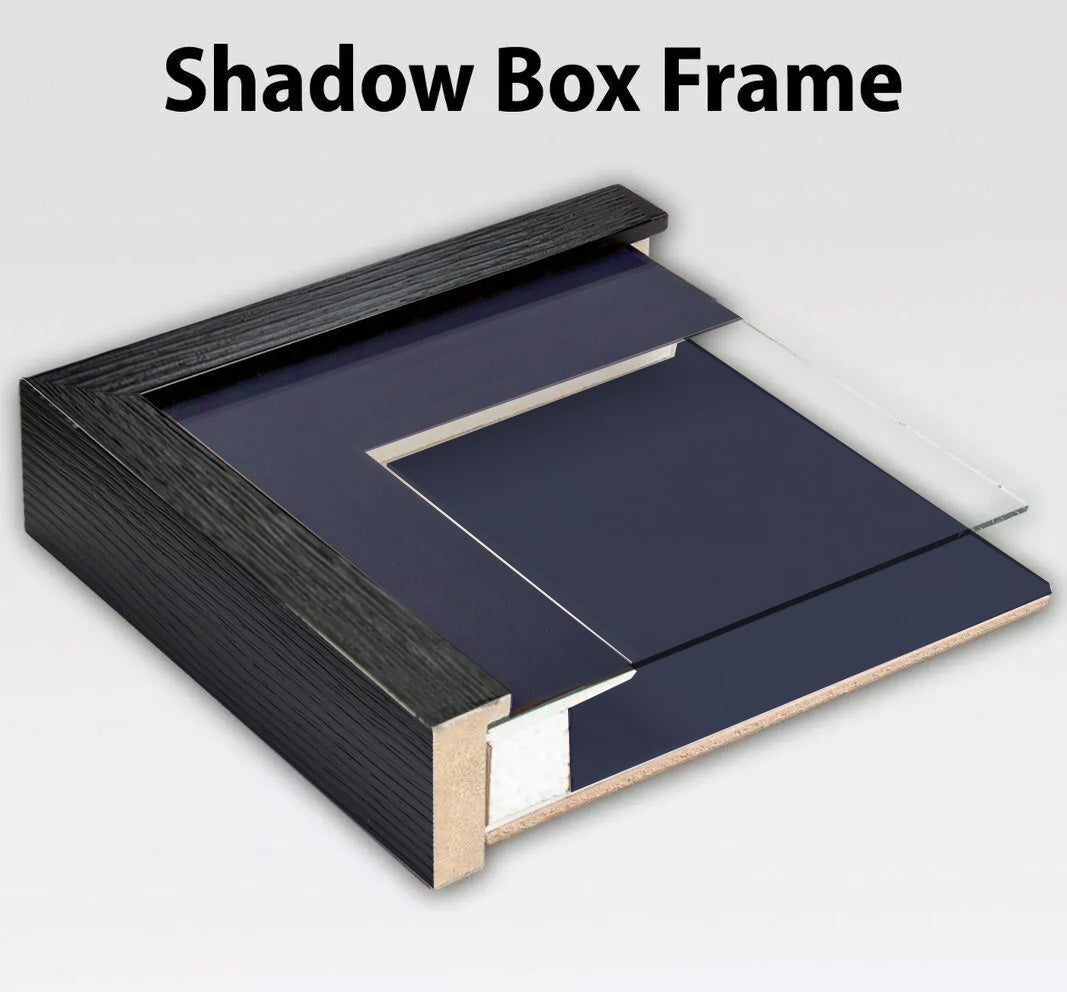Embossed Shadow Box Frame 3D Display Wooden Deep Frame with Mat DIY Craft Memory