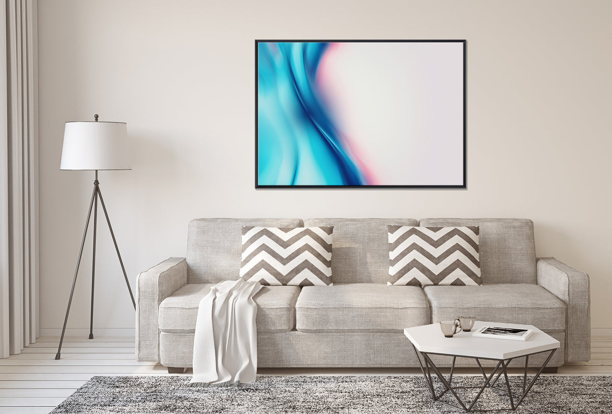 Abstract Fluid Blue White Color Shapes I - Floating Frames