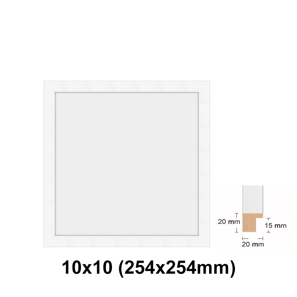 Wooden Square, White Photo frame, White picture frame, 8x8" - 24x24"