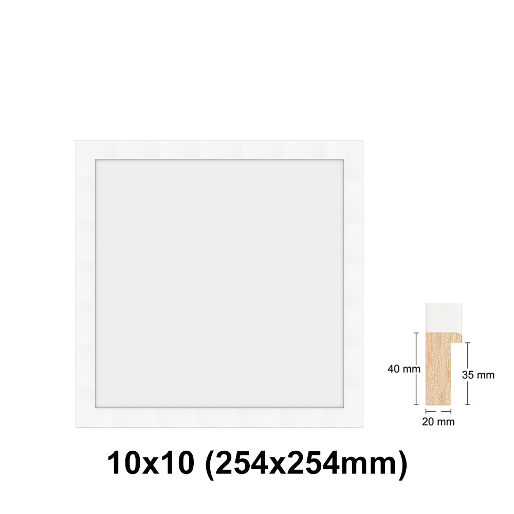 Wooden Square, White Photo frame, White picture frame, 8x8" - 24x24"