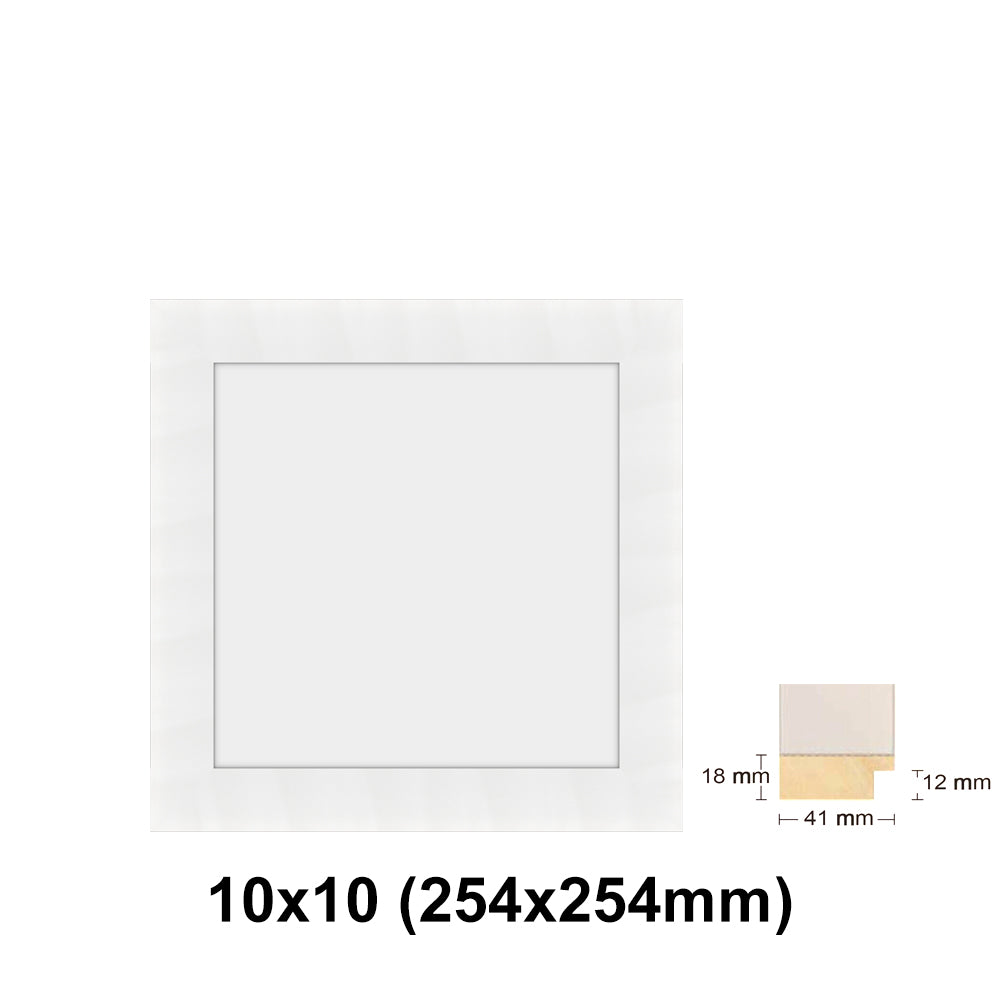 Wooden Square, White Photo frame, White picture frame, 8x8" - 24x24"