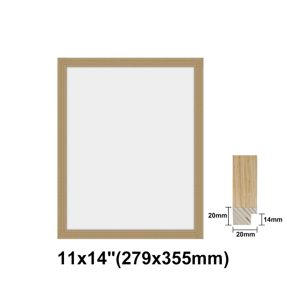 Natural Solid Oak Photo Poster Frame, Oak Picture Frame, 8x10" - 24x36" size