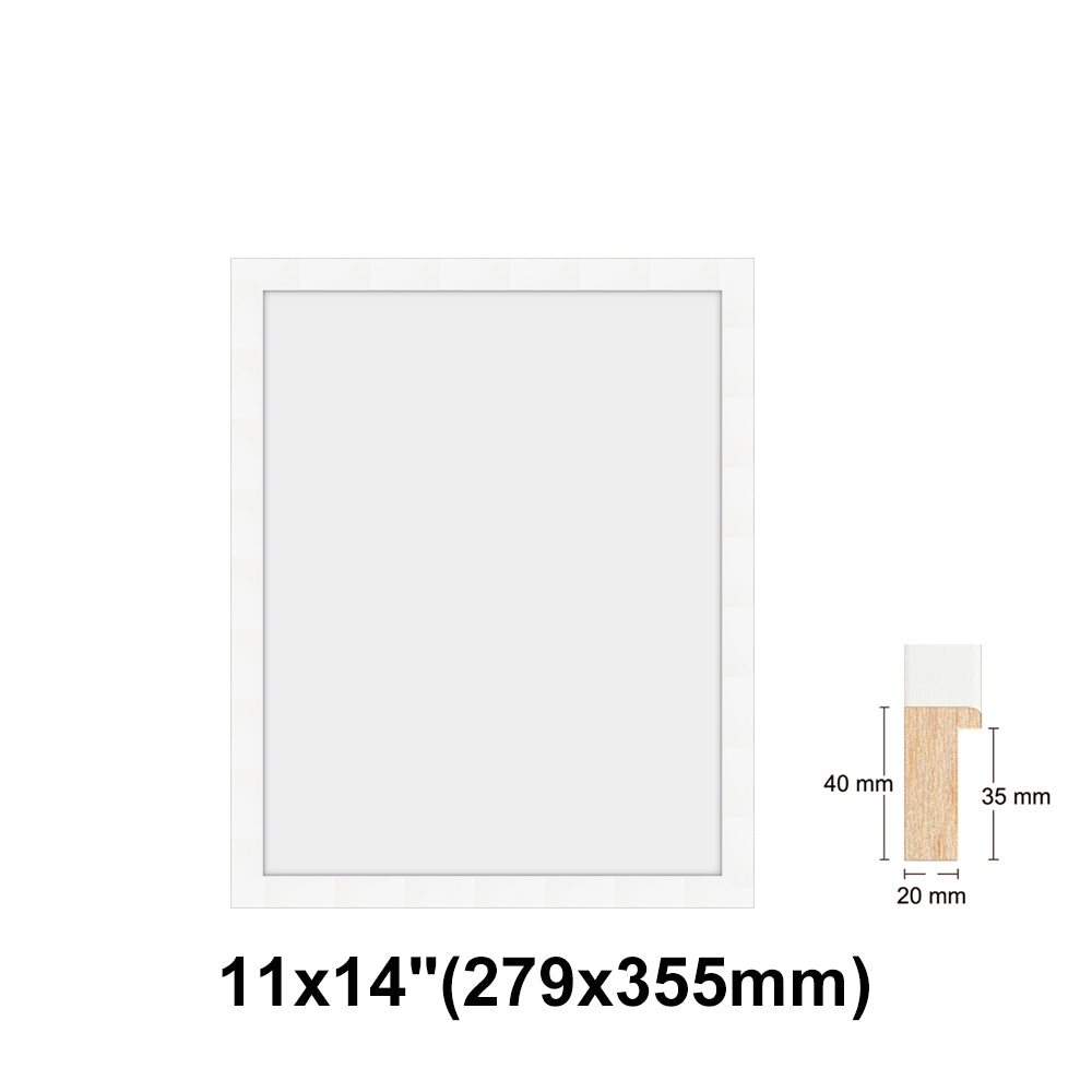 Wooden White Photo frame, White Picture Frame, 8x10", 8x12" - 24x36" Size