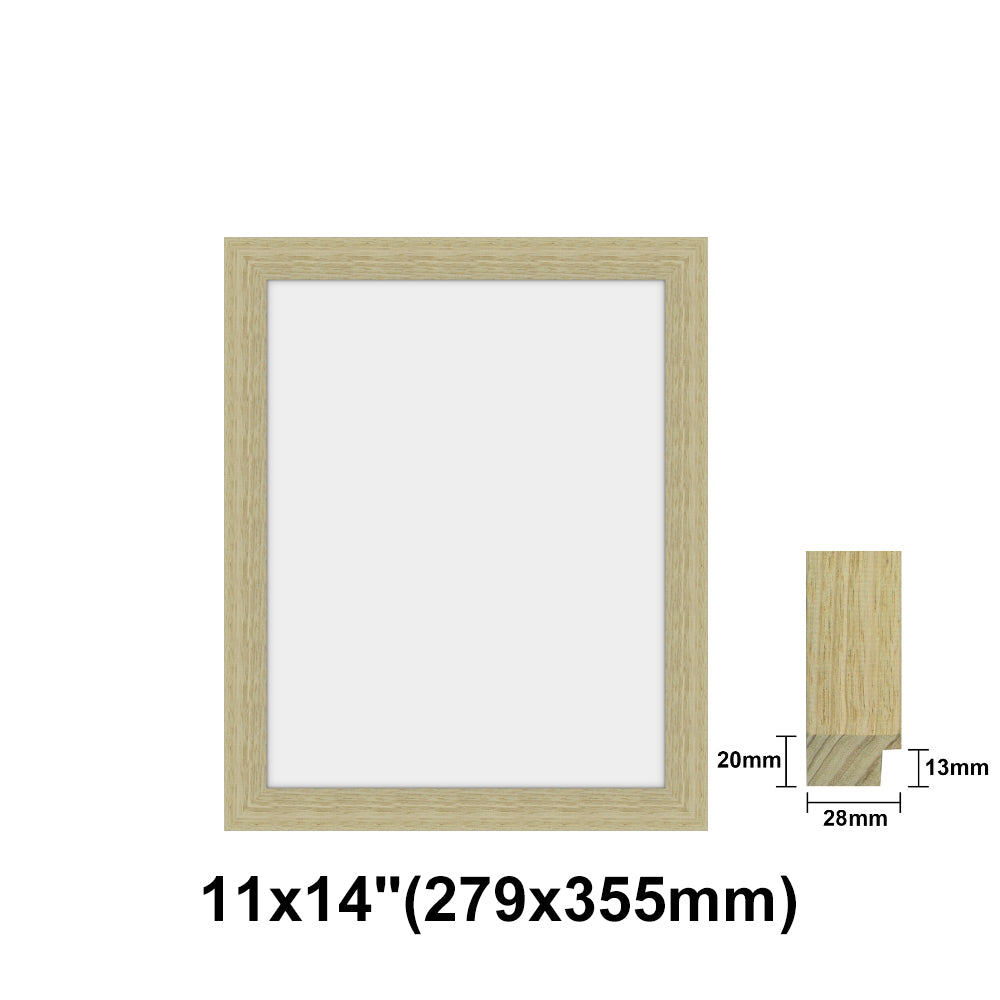 Natural Solid Oak Photo Poster Frame, Oak Picture Frame, 8x10" - 24x36" size