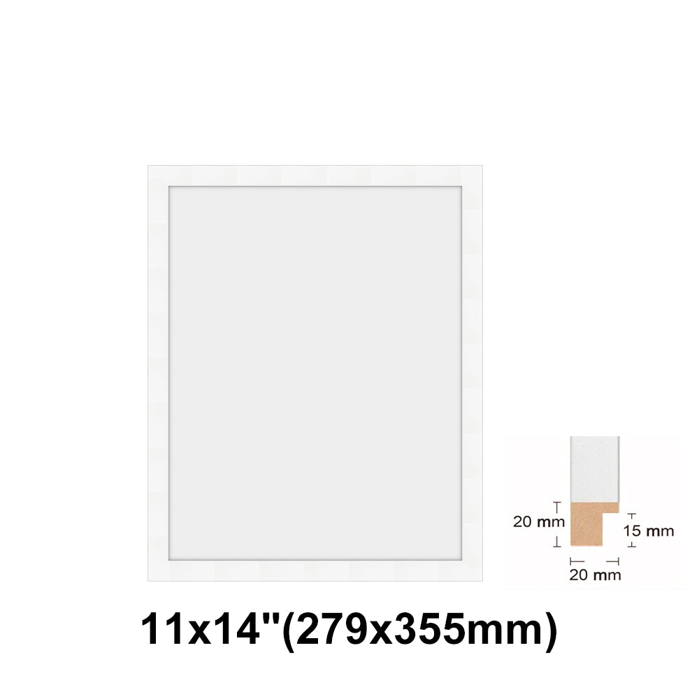Wooden White Photo frame, White Picture Frame, 8x10", 8x12" - 24x36" Size
