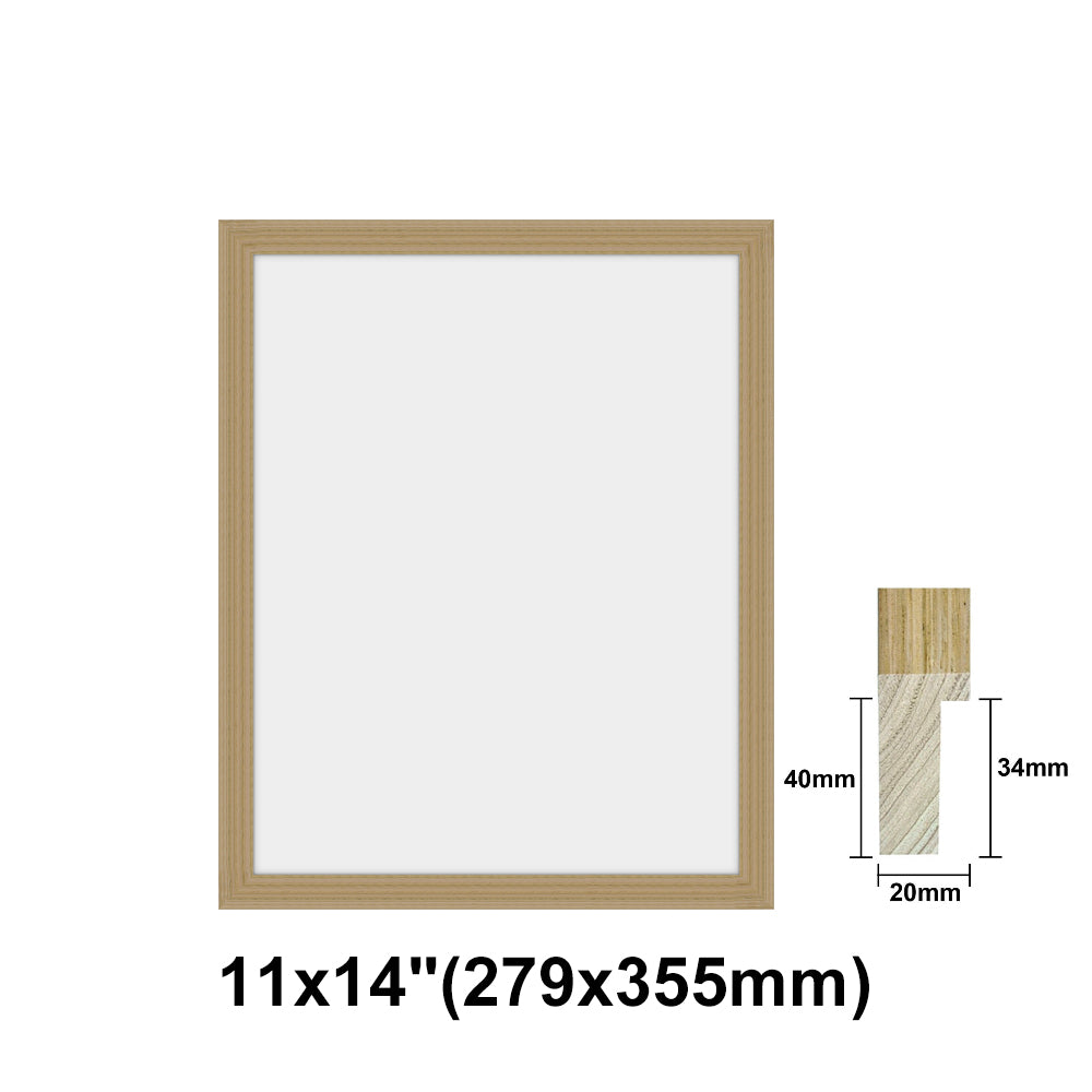 Natural Solid Oak Photo Poster Frame, Oak Picture Frame, 8x10" - 24x36" size