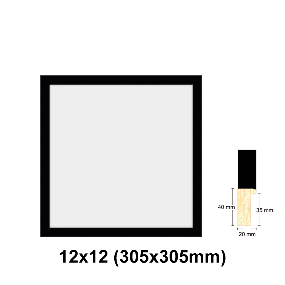 Wooden Square Black Photo frame, picture frame, 8x8", 10x10", 12x12", 16x16", 20