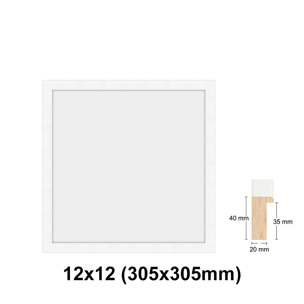 Wooden Square, White Photo frame, White picture frame, 8x8" - 24x24"