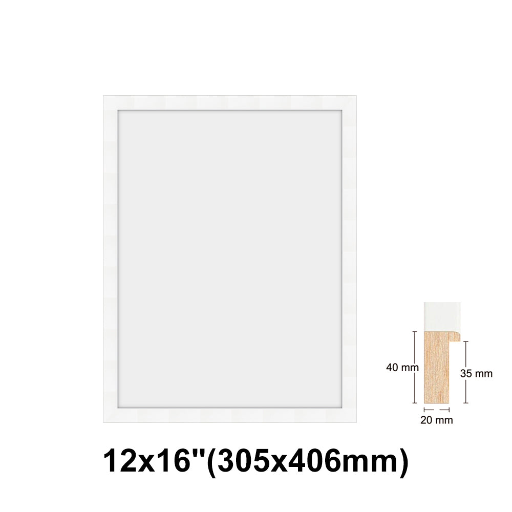 Wooden White Photo frame, White Picture Frame, 8x10", 8x12" - 24x36" Size