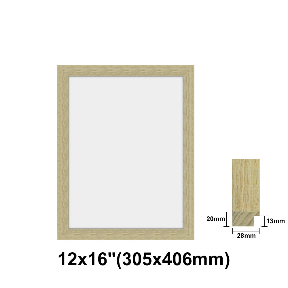 Natural Solid Oak Photo Poster Frame, Oak Picture Frame, 8x10" - 24x36" size