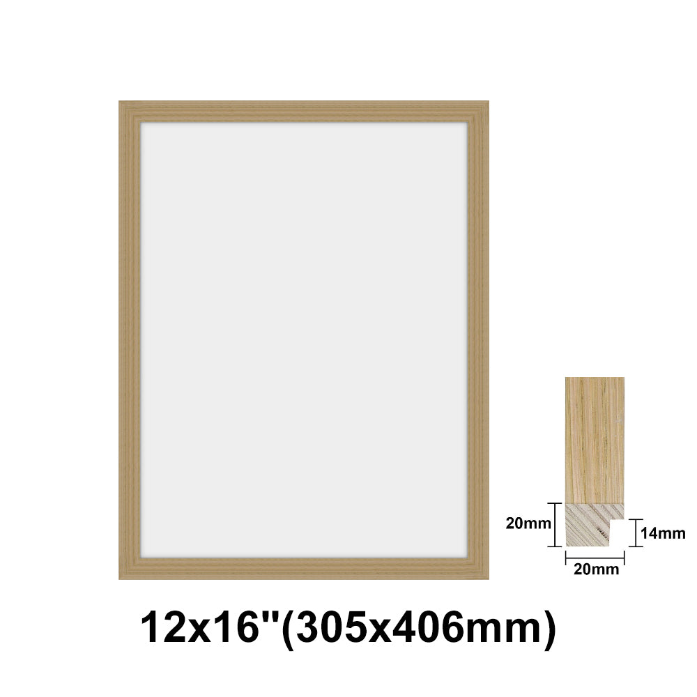 Natural Solid Oak Photo Poster Frame, Oak Picture Frame, 8x10" - 24x36" size