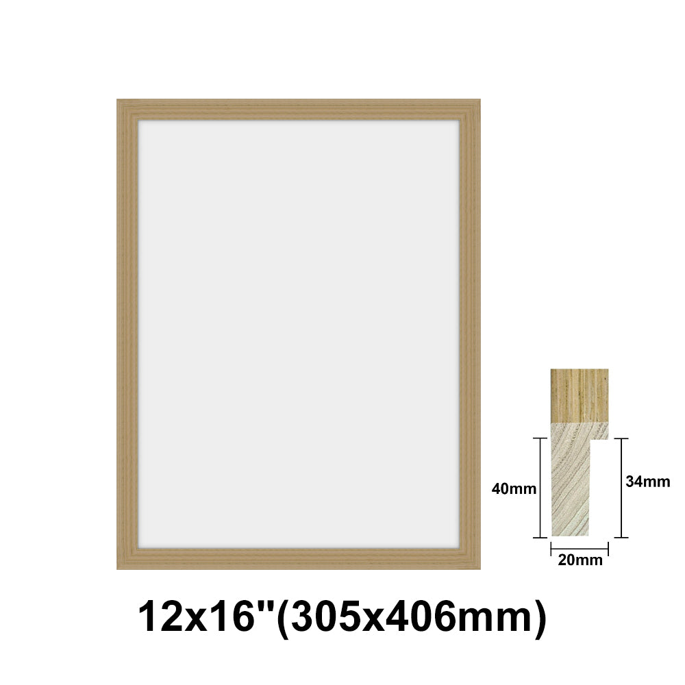 Natural Solid Oak Photo Poster Frame, Oak Picture Frame, 8x10" - 24x36" size
