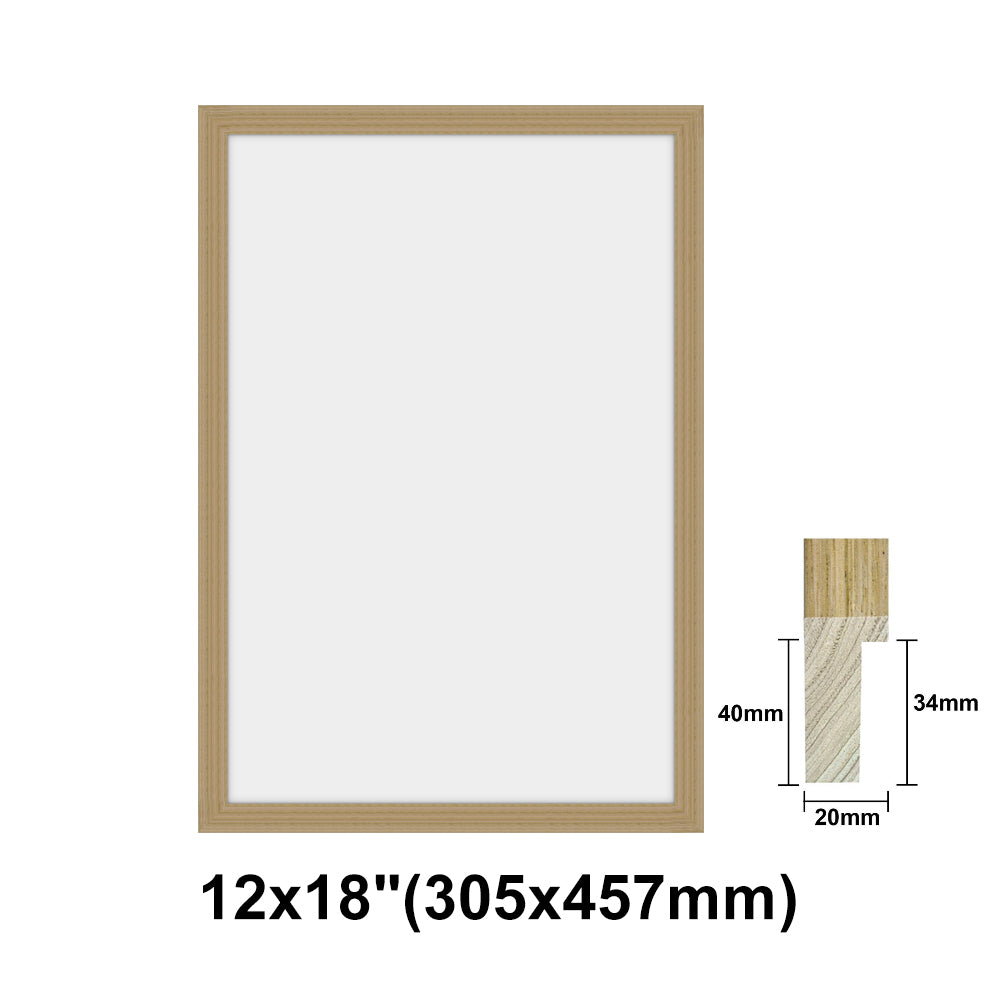 Natural Solid Oak Photo Poster Frame, Oak Picture Frame, 8x10" - 24x36" size