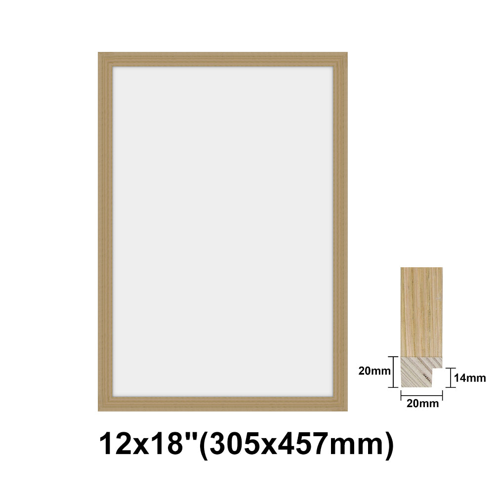 Natural Solid Oak Photo Poster Frame, Oak Picture Frame, 8x10" - 24x36" size