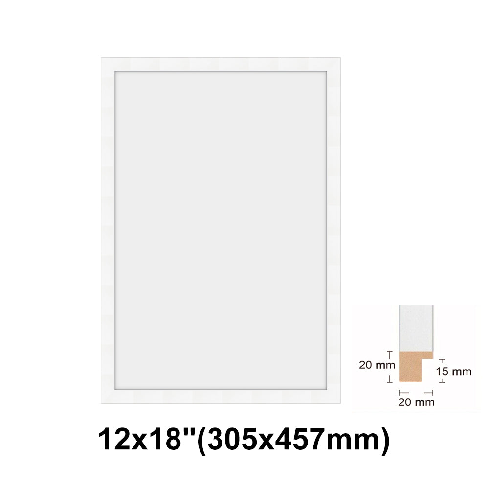 Wooden White Photo frame, White Picture Frame, 8x10", 8x12" - 24x36" Size