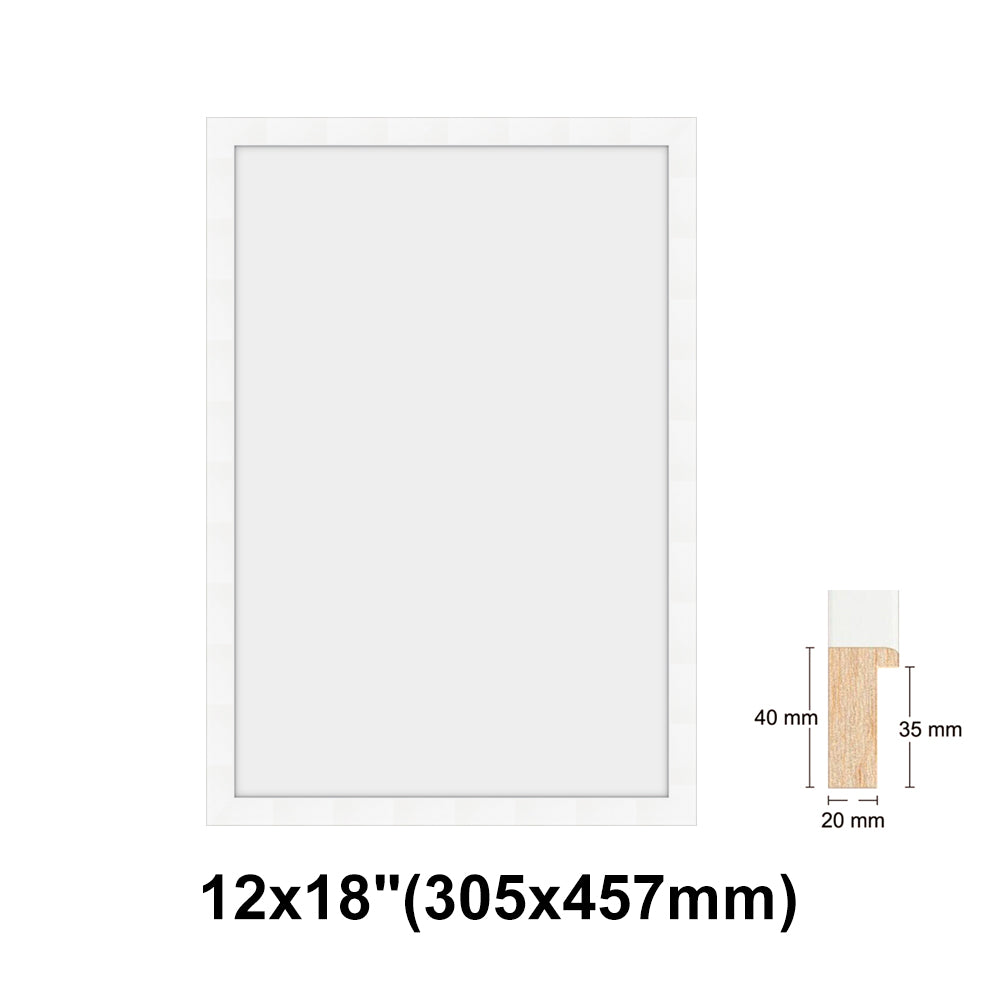 Wooden White Photo frame, White Picture Frame, 8x10", 8x12" - 24x36" Size