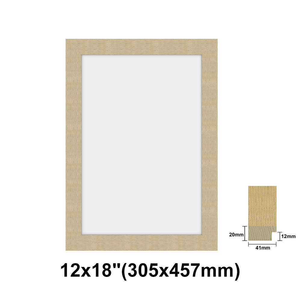Natural Solid Oak Photo Poster Frame, Oak Picture Frame, 8x10" - 24x36" size