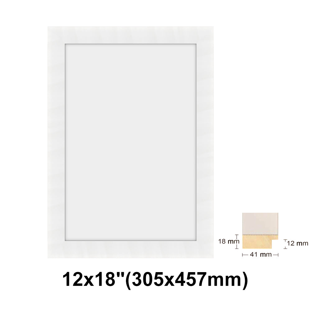 Wooden White Photo frame, White Picture Frame, 8x10", 8x12" - 24x36" Size