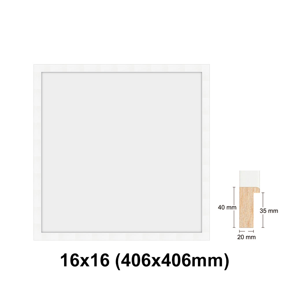 Wooden Square, White Photo frame, White picture frame, 8x8" - 24x24"
