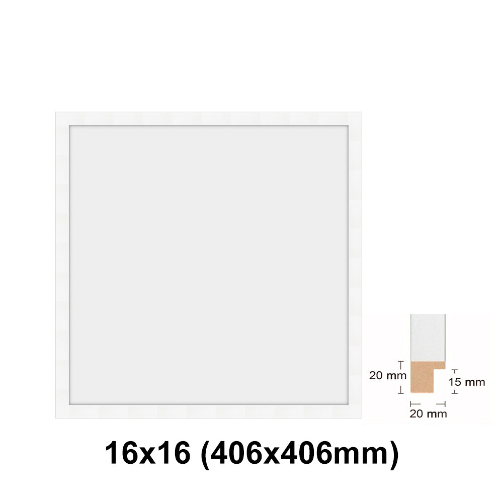 Wooden Square, White Photo frame, White picture frame, 8x8" - 24x24"