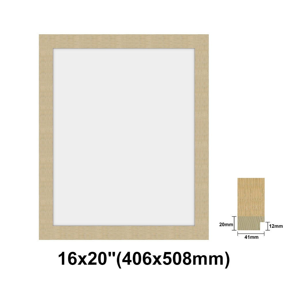 Natural Solid Oak Photo Poster Frame, Oak Picture Frame, 8x10" - 24x36" size