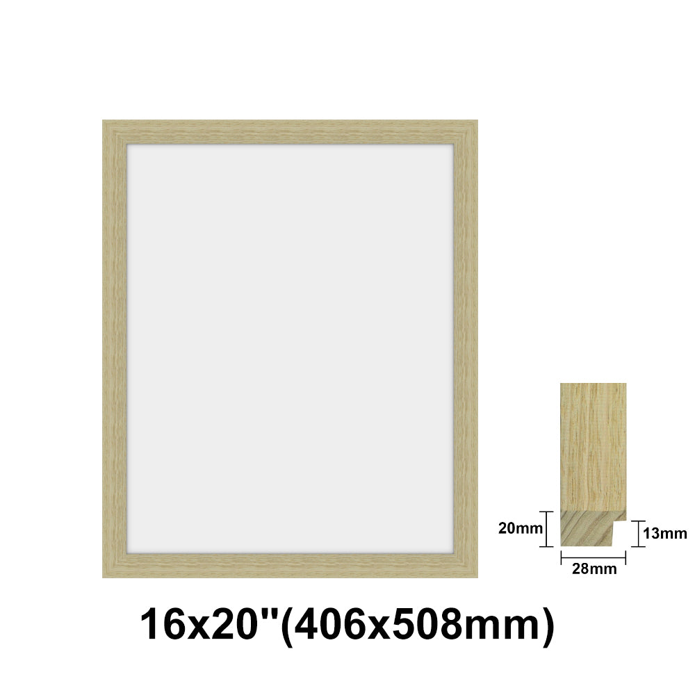 Natural Solid Oak Photo Poster Frame, Oak Picture Frame, 8x10" - 24x36" size