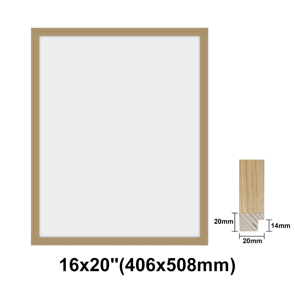 Natural Solid Oak Photo Poster Frame, Oak Picture Frame, 8x10" - 24x36" size