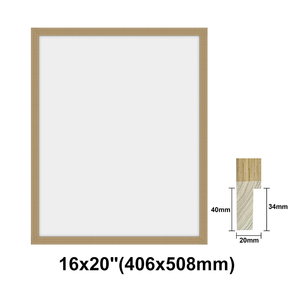 Natural Solid Oak Photo Poster Frame, Oak Picture Frame, 8x10" - 24x36" size