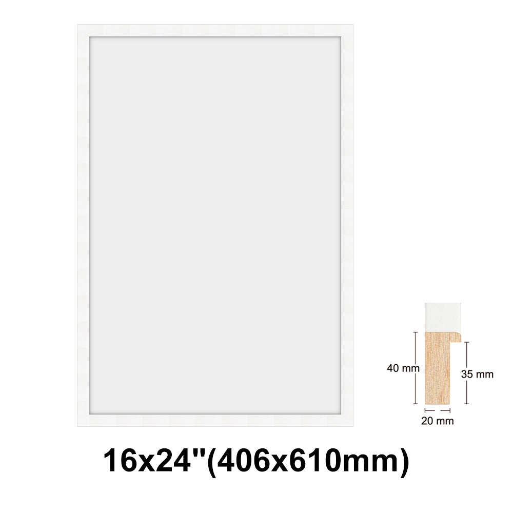 Wooden White Photo frame, White Picture Frame, 8x10", 8x12" - 24x36" Size