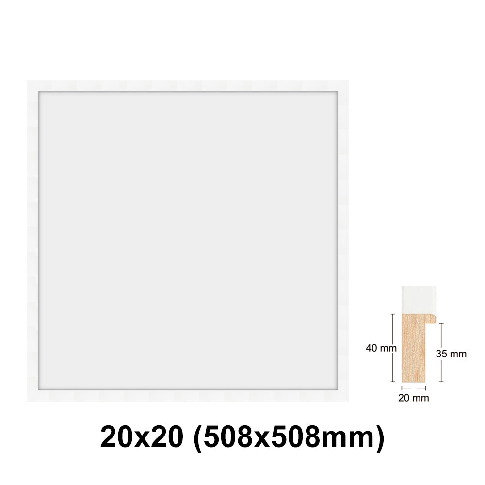 Wooden Square, White Photo frame, White picture frame, 8x8" - 24x24"