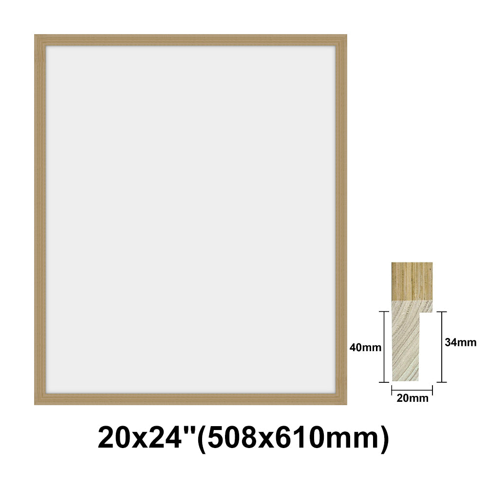 Natural Solid Oak Photo Poster Frame, Oak Picture Frame, 8x10" - 24x36" size