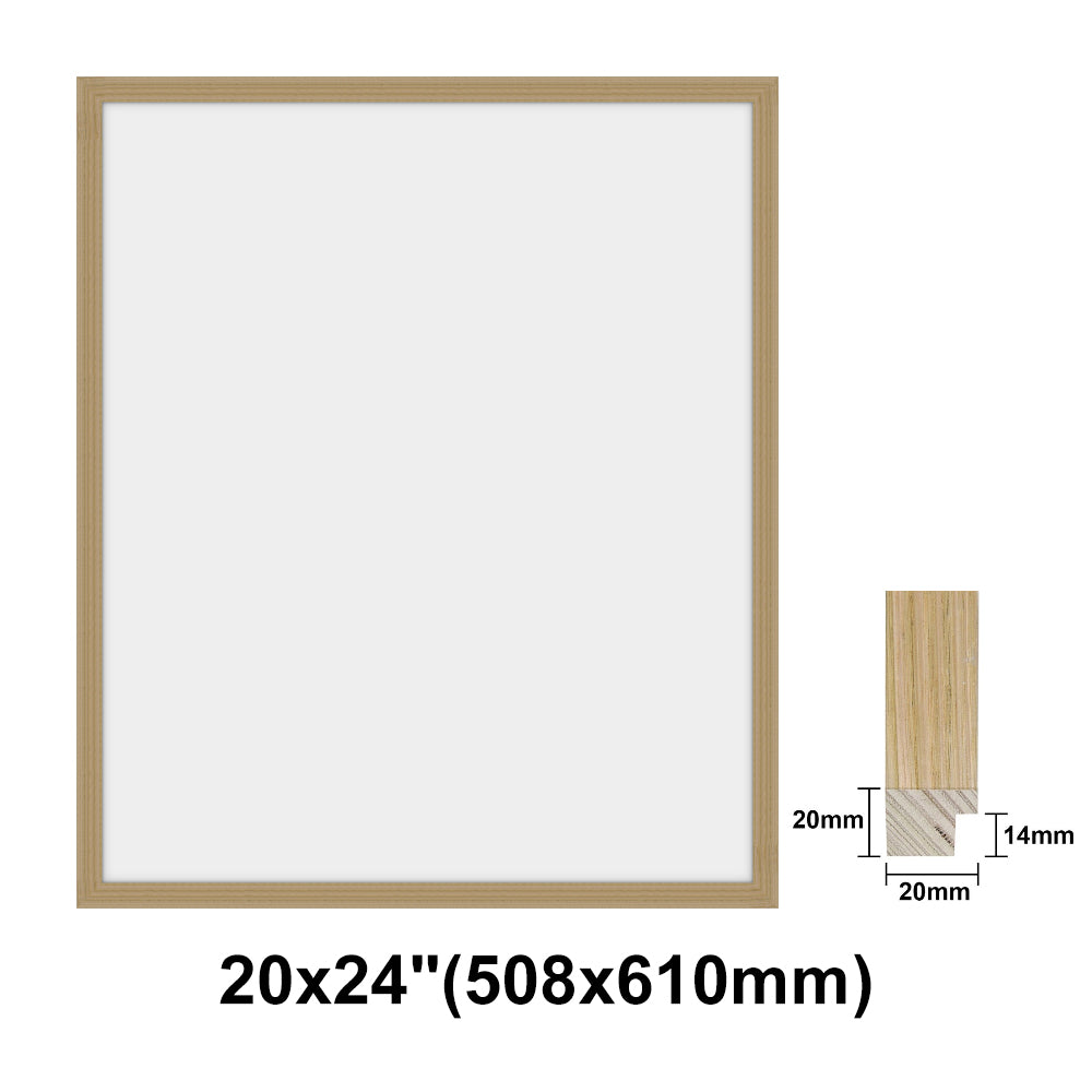 Natural Solid Oak Photo Poster Frame, Oak Picture Frame, 8x10" - 24x36" size