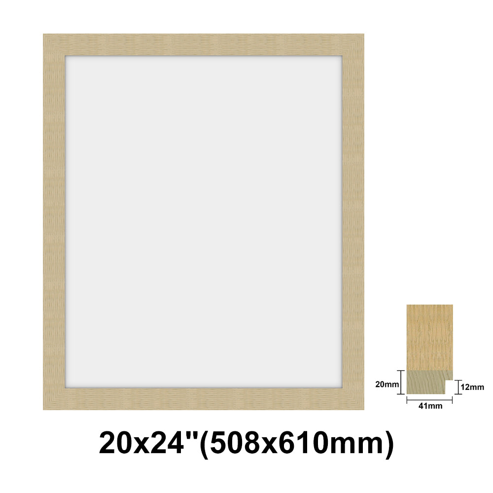 Natural Solid Oak Photo Poster Frame, Oak Picture Frame, 8x10" - 24x36" size