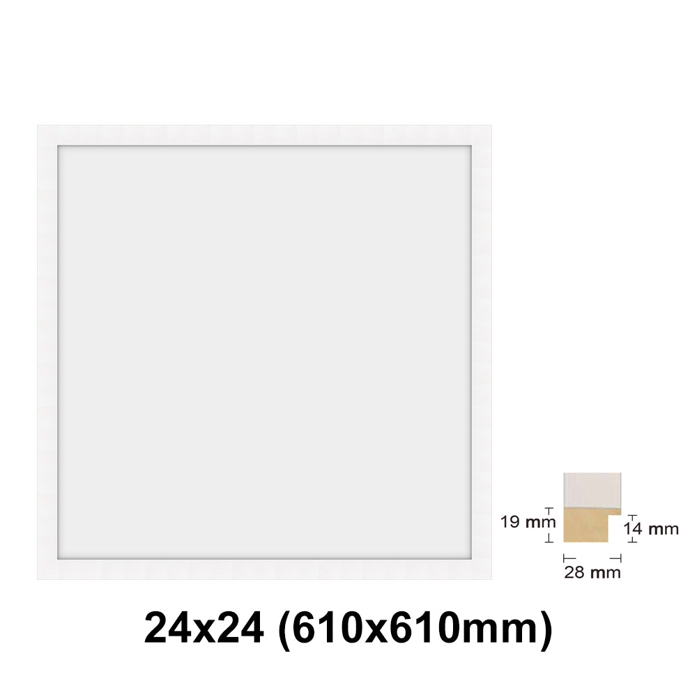 Wooden Square, White Photo frame, White picture frame, 8x8" - 24x24"