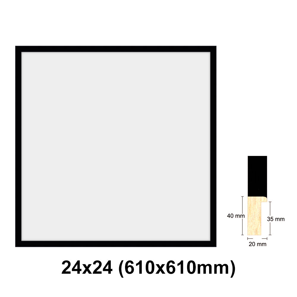 Wooden Square Black Photo frame, picture frame, 8x8", 10x10", 12x12", 16x16", 20
