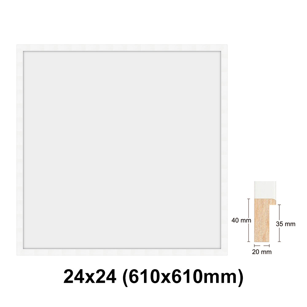 Wooden Square, White Photo frame, White picture frame, 8x8" - 24x24"