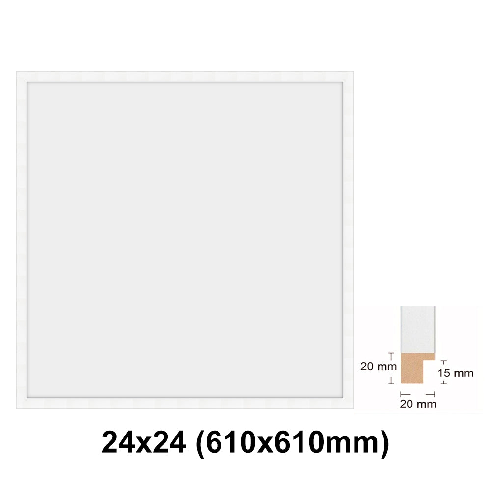 Wooden Square, White Photo frame, White picture frame, 8x8" - 24x24"