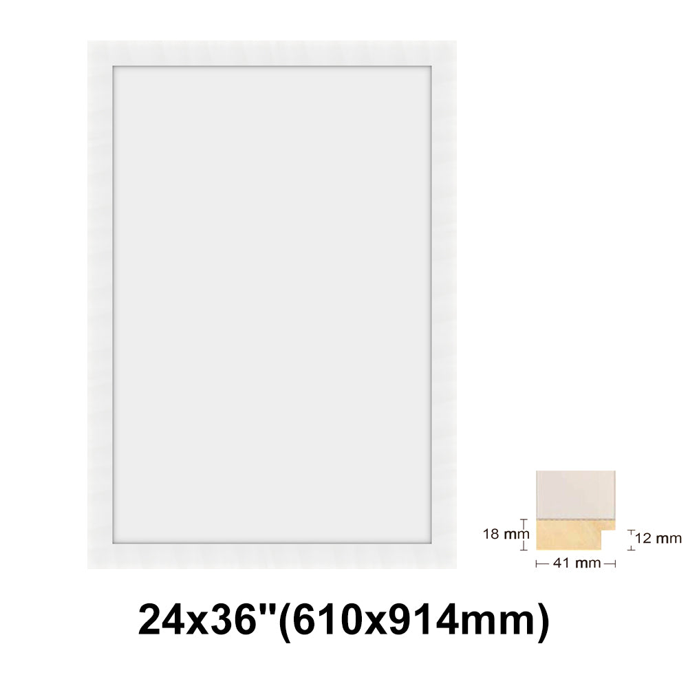Wooden White Photo frame, White Picture Frame, 8x10", 8x12" - 24x36" Size