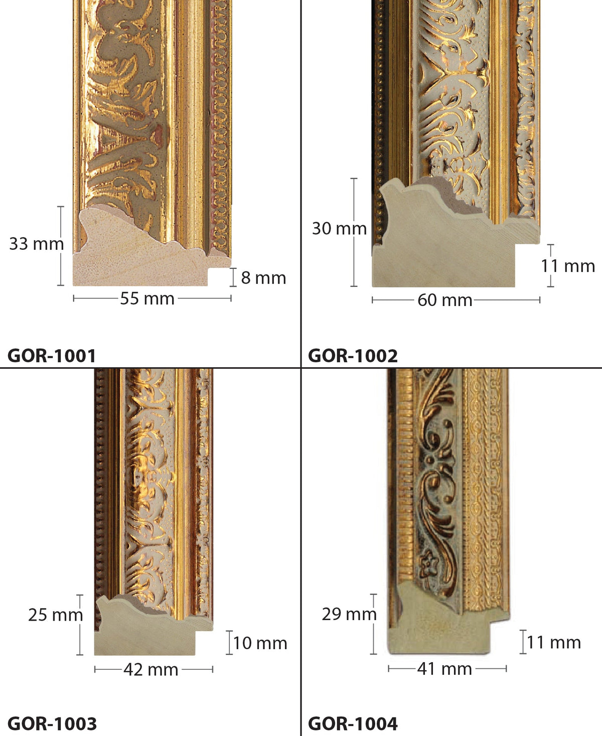 Wooden Square, Ornate Gold, Classic gold photo frame from 8x8", 10x10", 12x12",