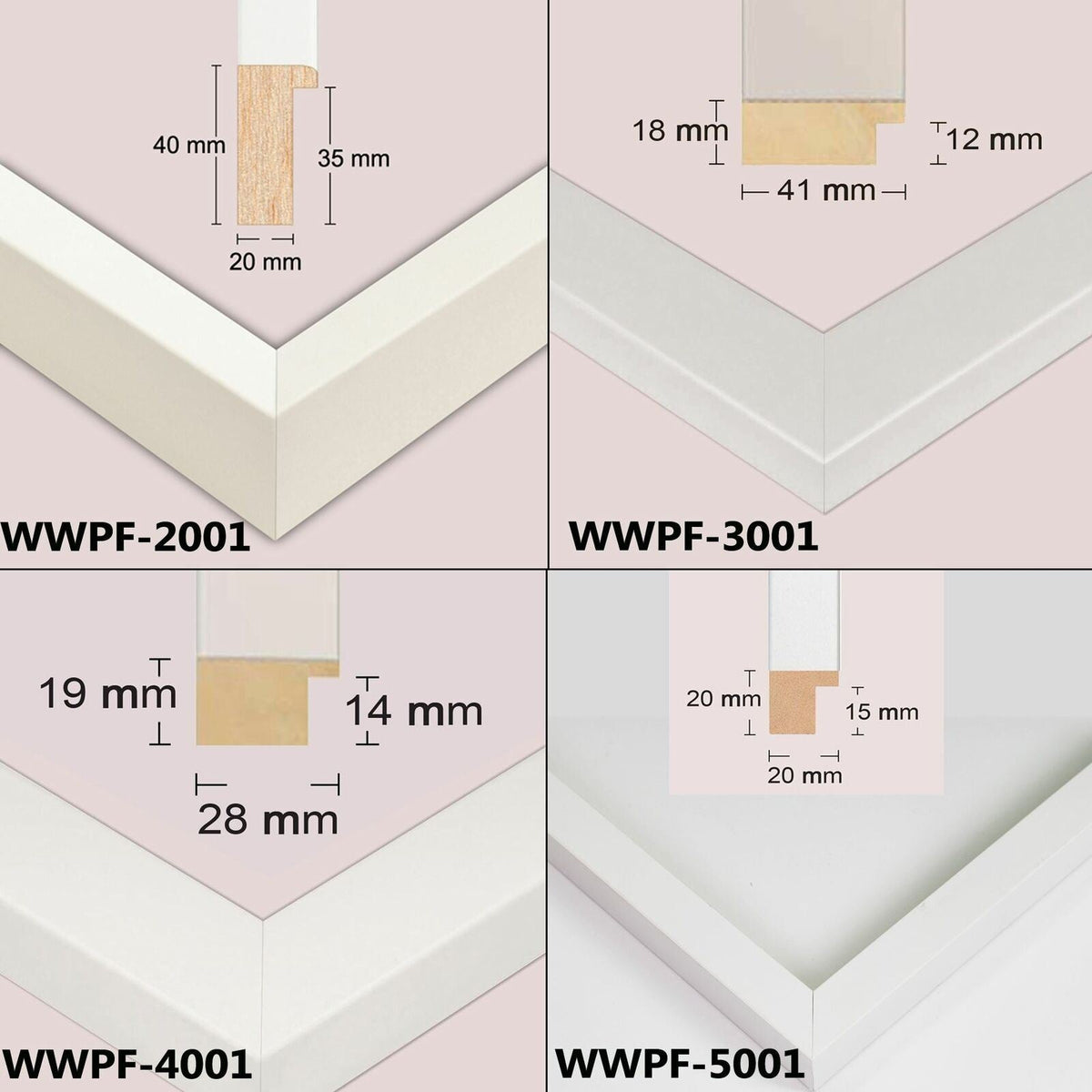 Wooden White Photo frame, White Picture Frame, 8x10", 8x12" - 24x36" Size