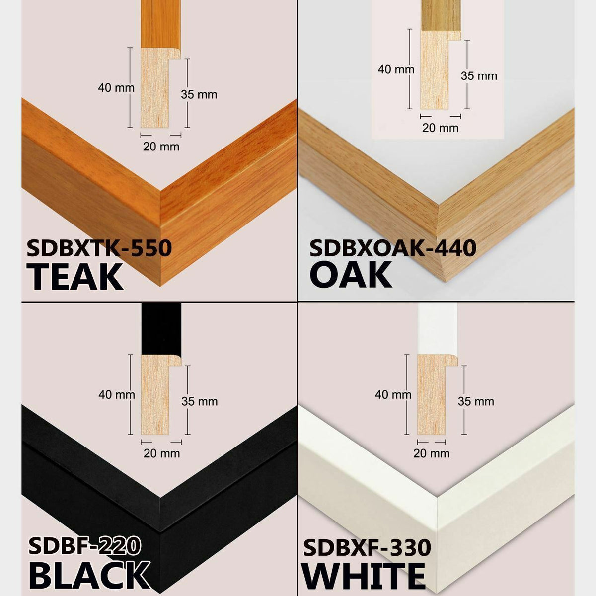 3-D, Deep shadow box frame, 16x20", 18x24", 20x24", 24x36" size, Oak, White, Black, Teak, with top and Bottom mat