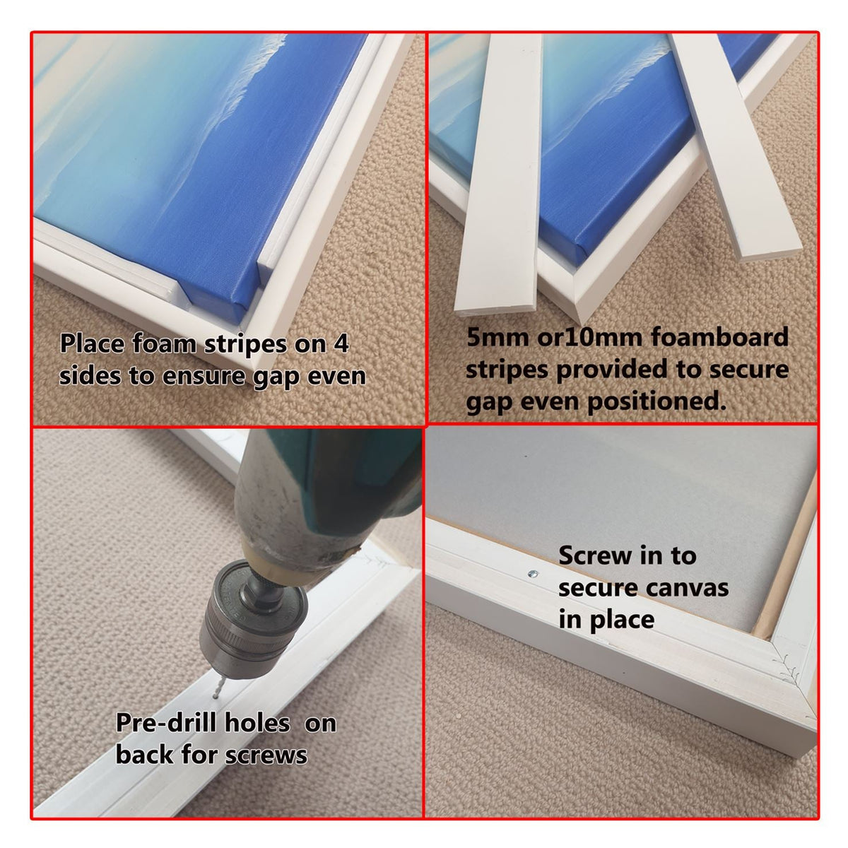 Timber Floating Frame for Canvas | 30mm Deep with 10mm gap | Size 1:2 Ratio