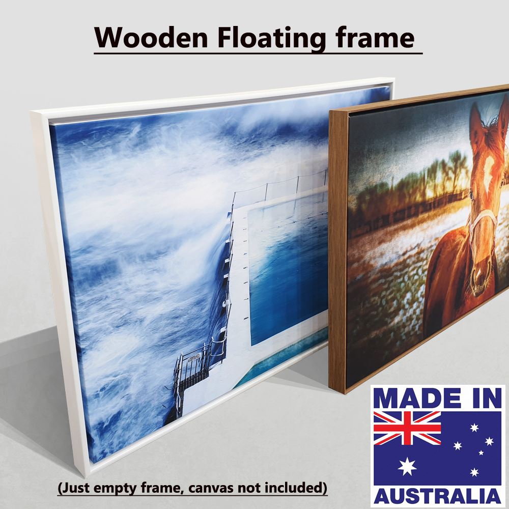 Timber Floating Frame for Canvas | 30mm Deep with 5mm gap | Size 1:1 Ratio (Square)